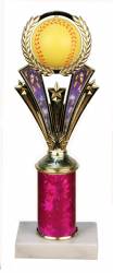 Spinner Softball Trophy - Marble Base - Pink Column