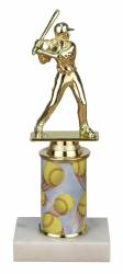 Female Softball Trophy - Marble Base - Softball Column