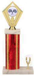 Racing Trophy - Asian Marble Base - Star Blast - Red/Gold
