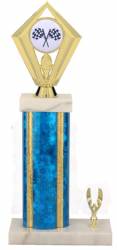Racing Trophy - Asian Marble Base - Star Blast - Blue/Gold