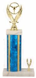 Racing Trophy - Asian Marble Base - Star Blast - Blue/Gold