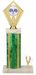 Racing Trophy - Asian Marble Base - Star Blast - Green/Gold