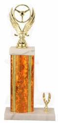 Racing Trophy - Asian Marble Base - Star Blast - Orange/Gold