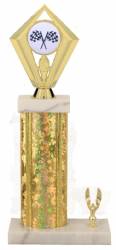 Racing Trophy - Asian Marble Base - Star Blast - Gold/Gold