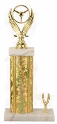 Racing Trophy - Asian Marble Base - Star Blast - Gold/Gold